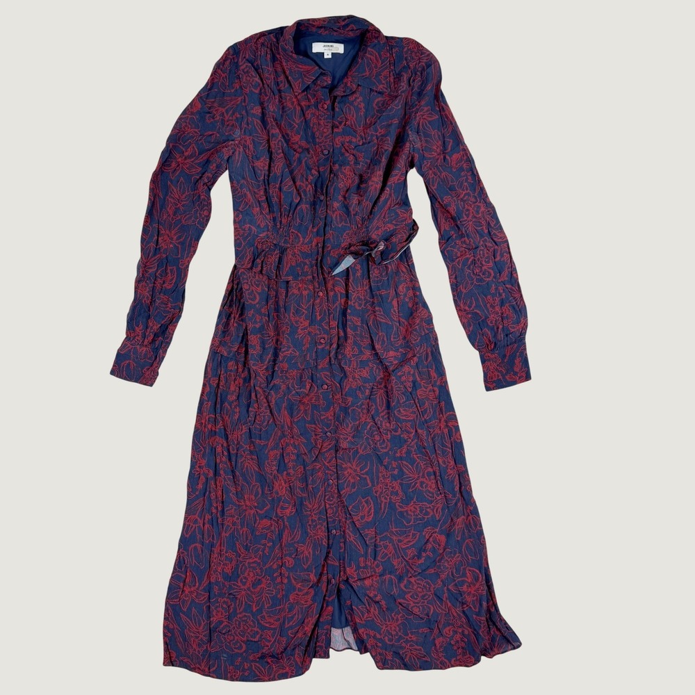 Jason Wu X Rtr Printed Shirt Dress Size 4 Womens Blue/ Red